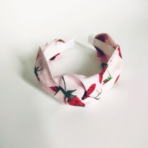 Strawberry fabric knotted headband